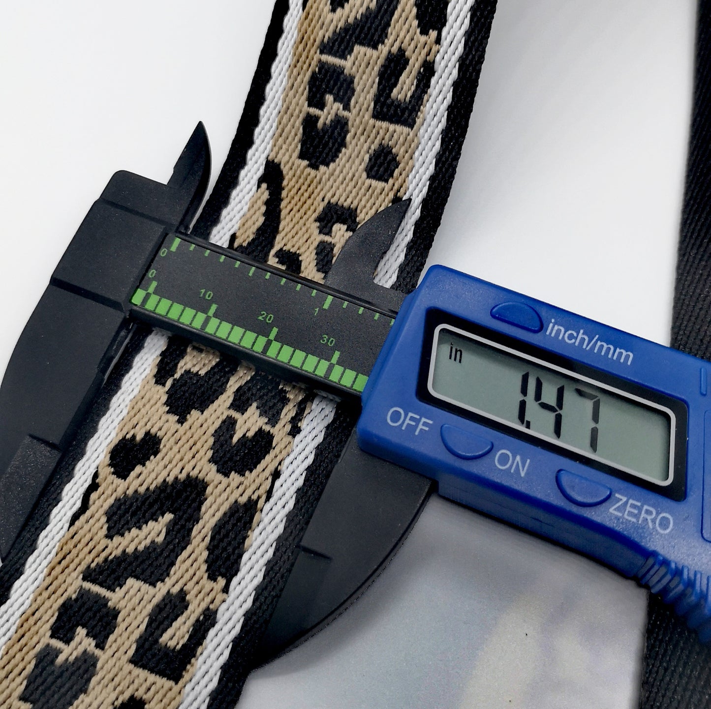 1.5" Webbing - Black and Tan leopard