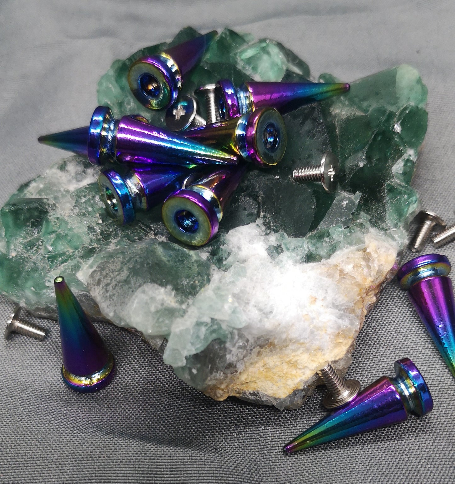 25mm Rainbow Spike Studs