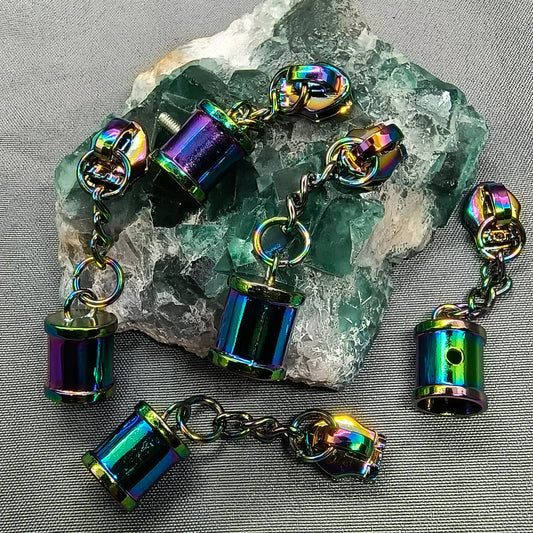 ***Last Chance*** Tassel cap zipper pull - Rainbow