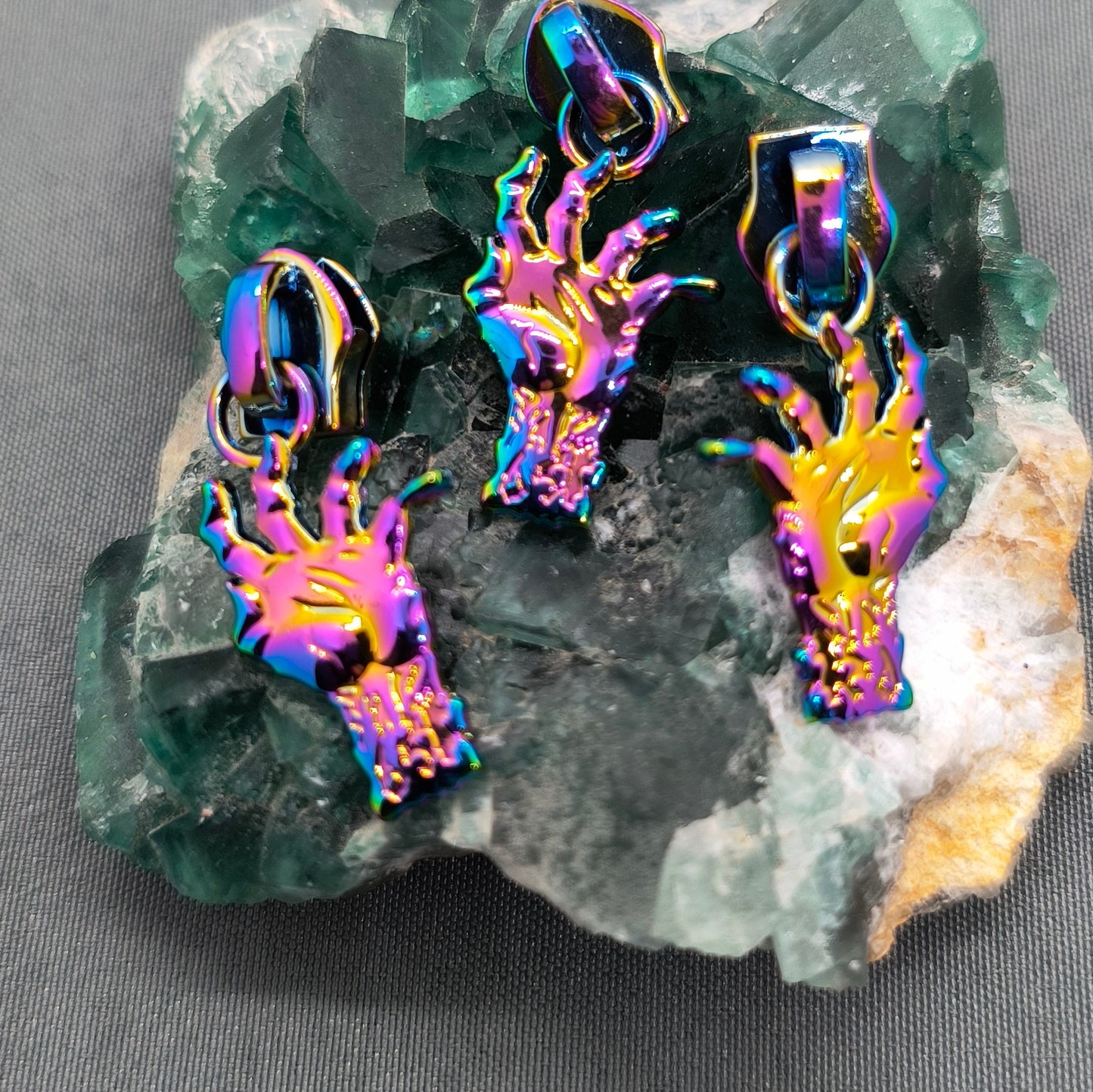 Zombie Hand Rainbow Zipper Pulls