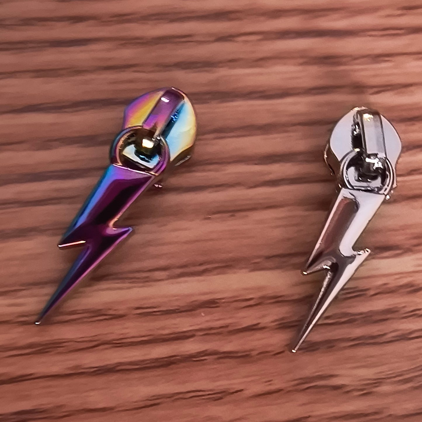 Lightning Rainbow Zipper Pulls (Flat Back)