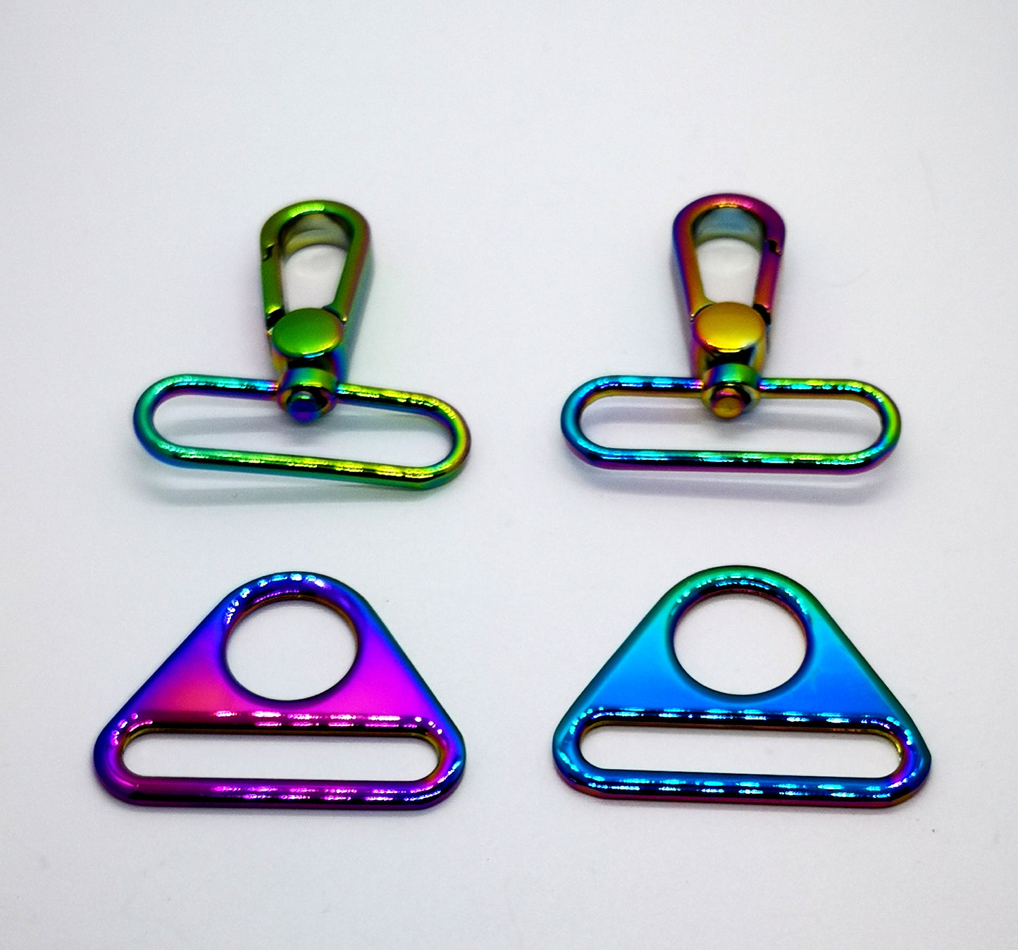 1.5" Rainbow Snap Swivel Hook set of 2