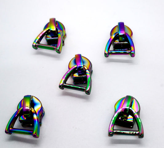 ***Last Chance*** Rainbow Blank (D-RING) Zipper Pull set of 5