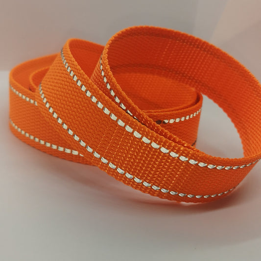 ***Last Chance*** 1" Wide Webbing - Solid Color with Reflective- ORANGE