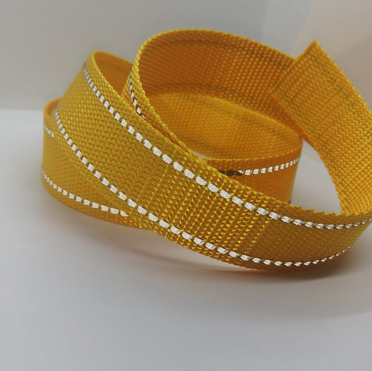 1***Last Chance*** " Wide Webbing - Solid Color with Reflective- YELLOW