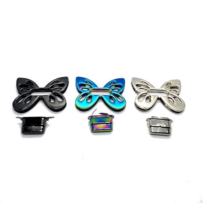Sliver Butterfly purse lock closure - RC.Threadcraft