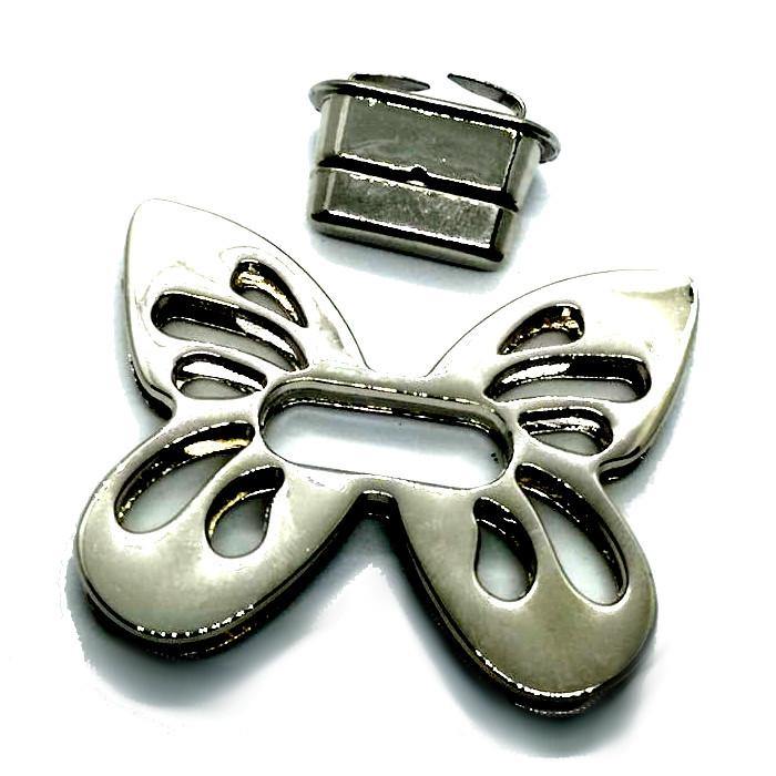 Sliver Butterfly purse lock closure - RC.Threadcraft
