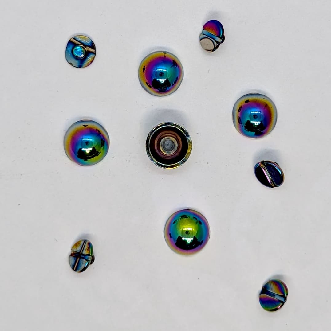 Screw On Dome Purse Feet Rainbow set of 5