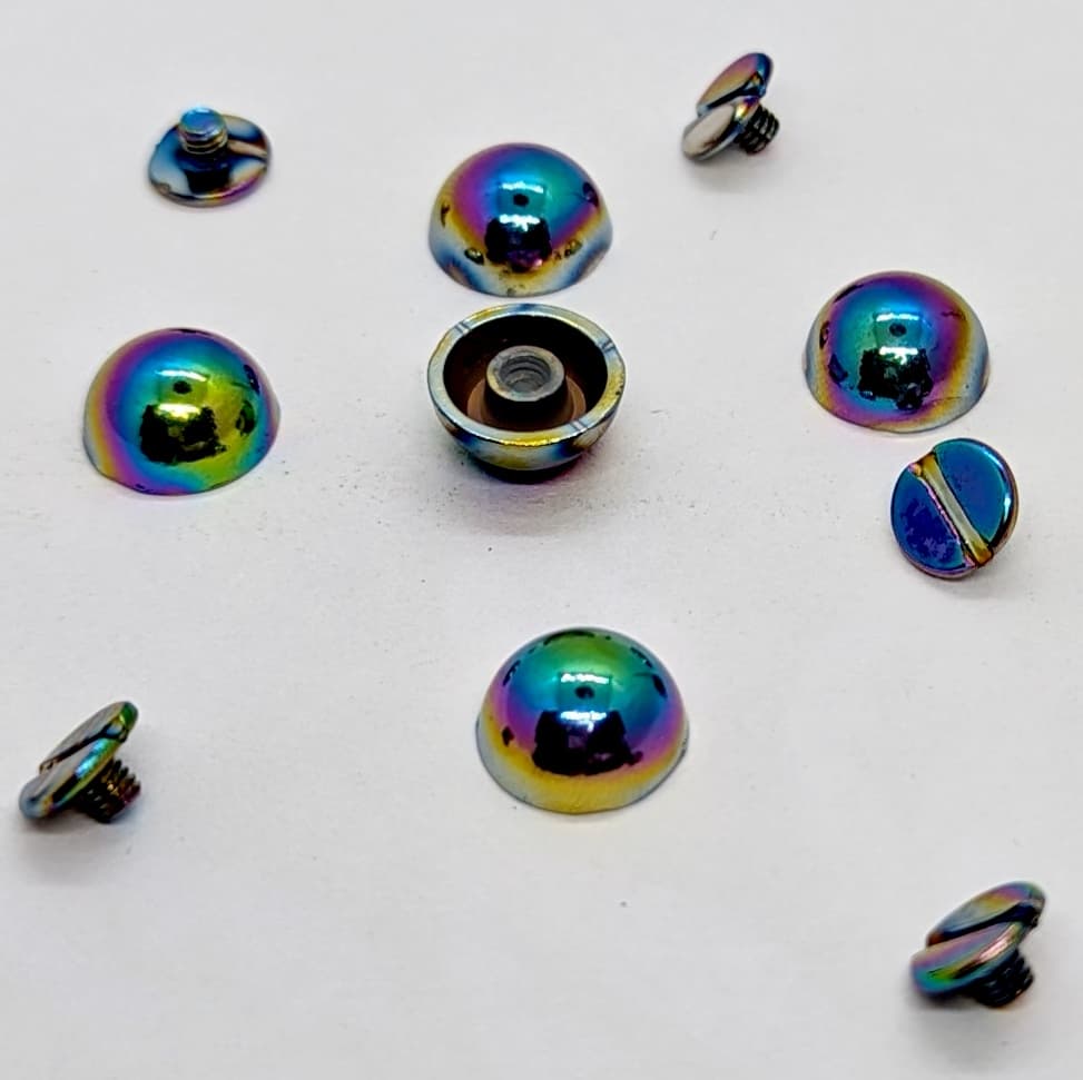 Screw On Dome Purse Feet Rainbow set of 5