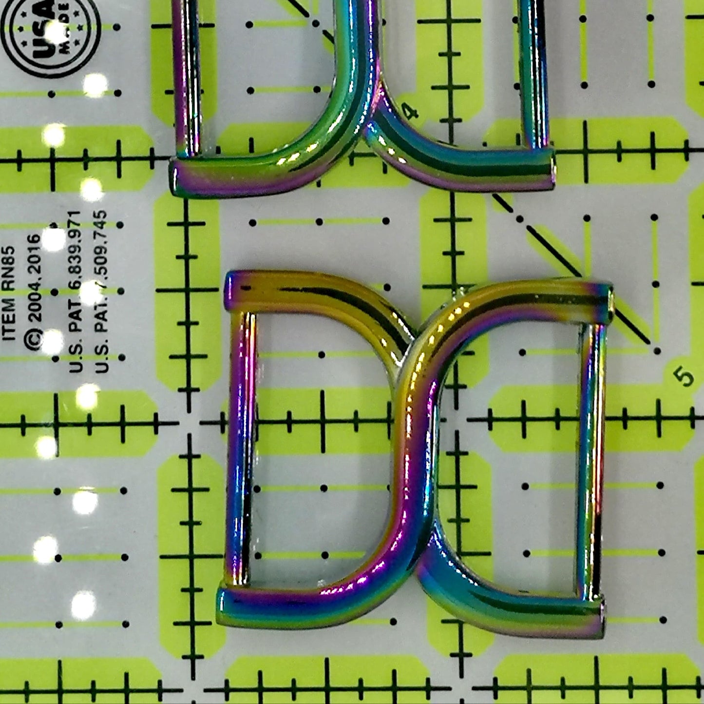 1" Double D-Ring Rainbow set of 2