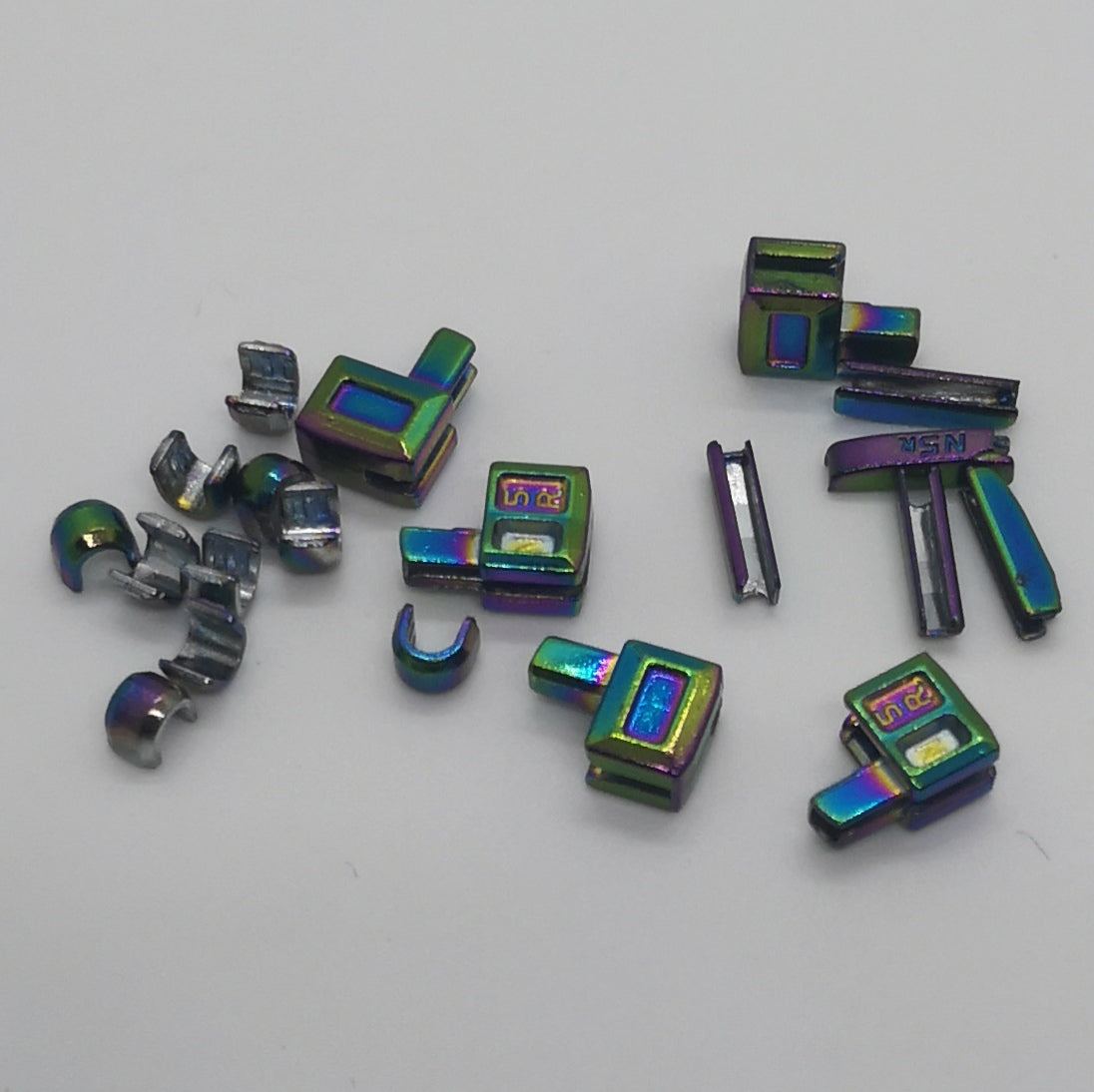 Pin and box Rainbow separating zipper end Set of 5, 10, 20