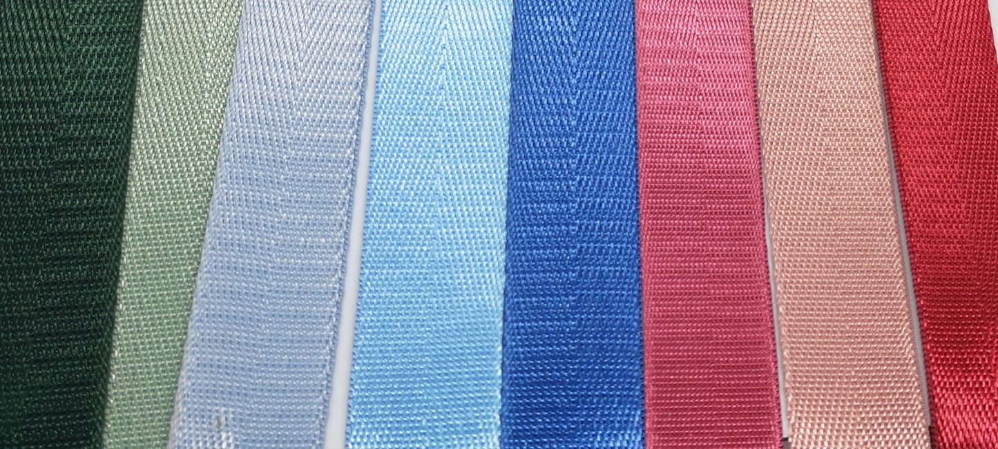 1" Wide Webbing -Solid Color -STEEL BLUE