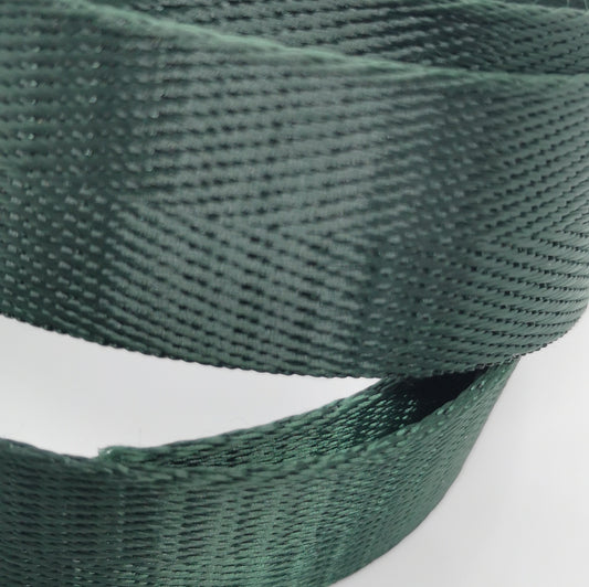 1" Wide Webbing -Solid Color -DEEP FOREST GREEN