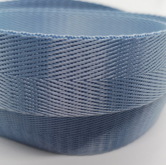 1" Wide Webbing -Solid Color -STEEL BLUE