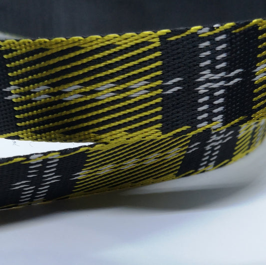 1" Wide Webbing Plaid - YELLOW