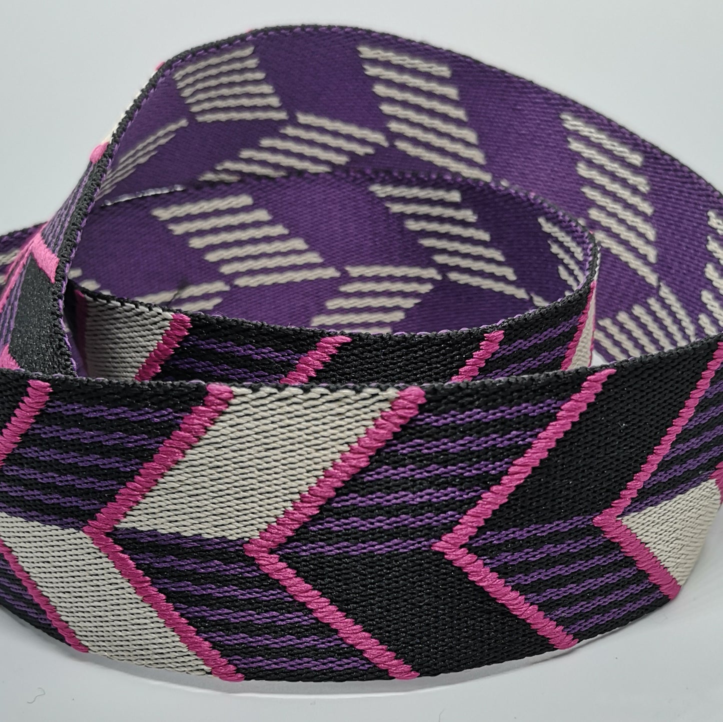 2" Webbing - Pink and Purple chevron