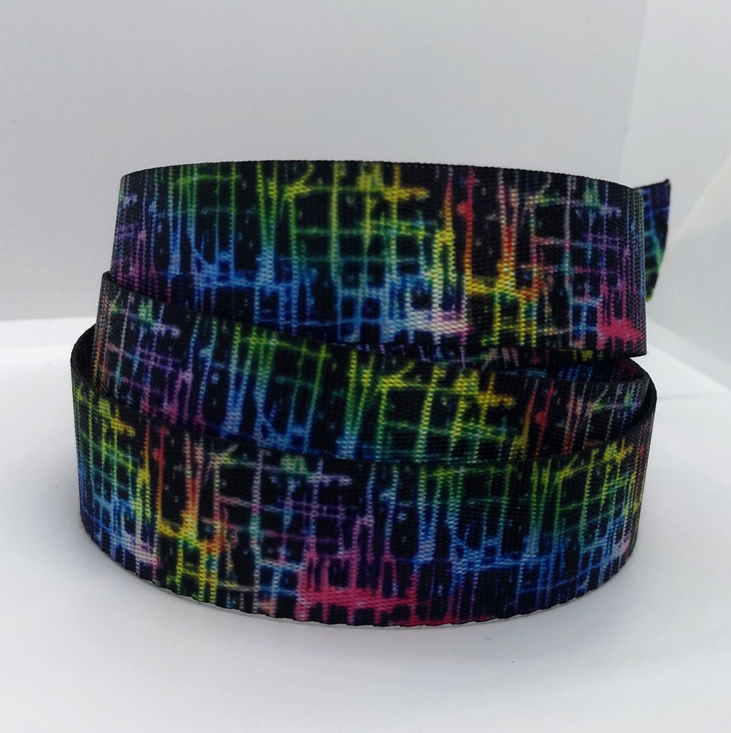 1 inch Rainbow Electric Crackle Webbing