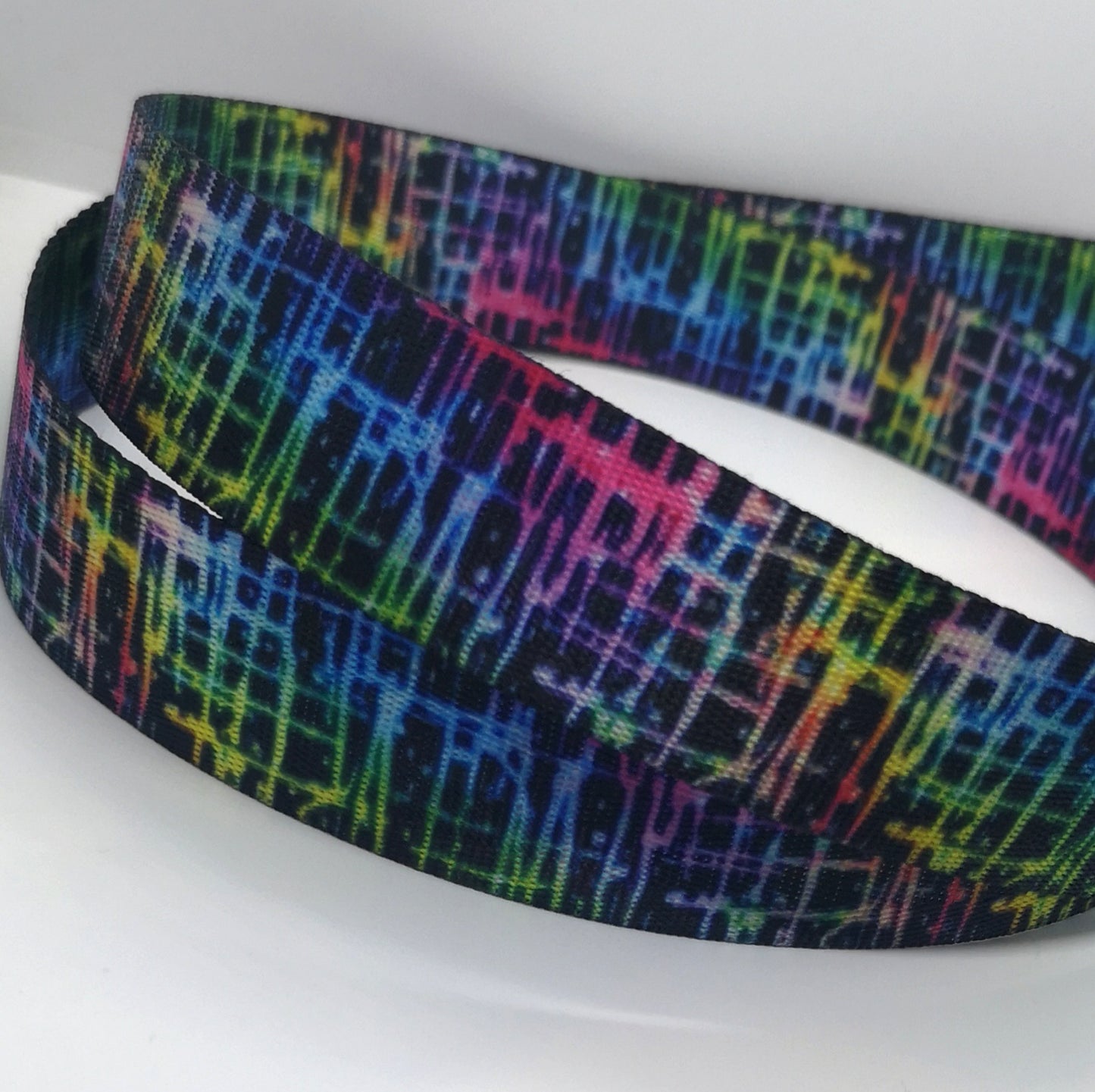 1 inch Rainbow Electric Crackle Webbing