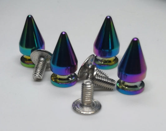 13mm Rainbow Spike Studs