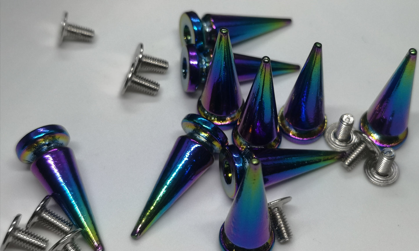 25mm Rainbow Spike Studs