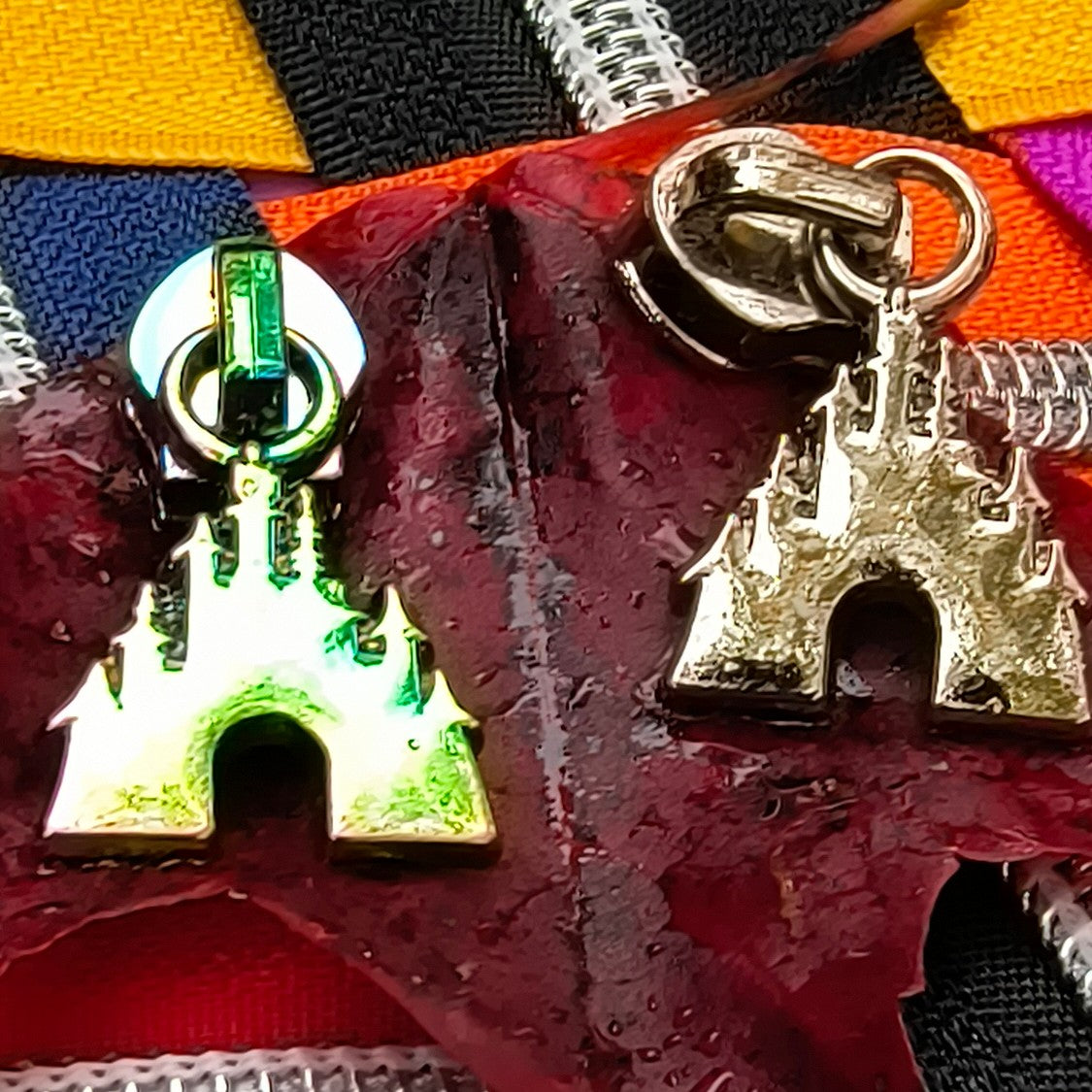 Castle Silver Zipper Pulls (Flat Back)