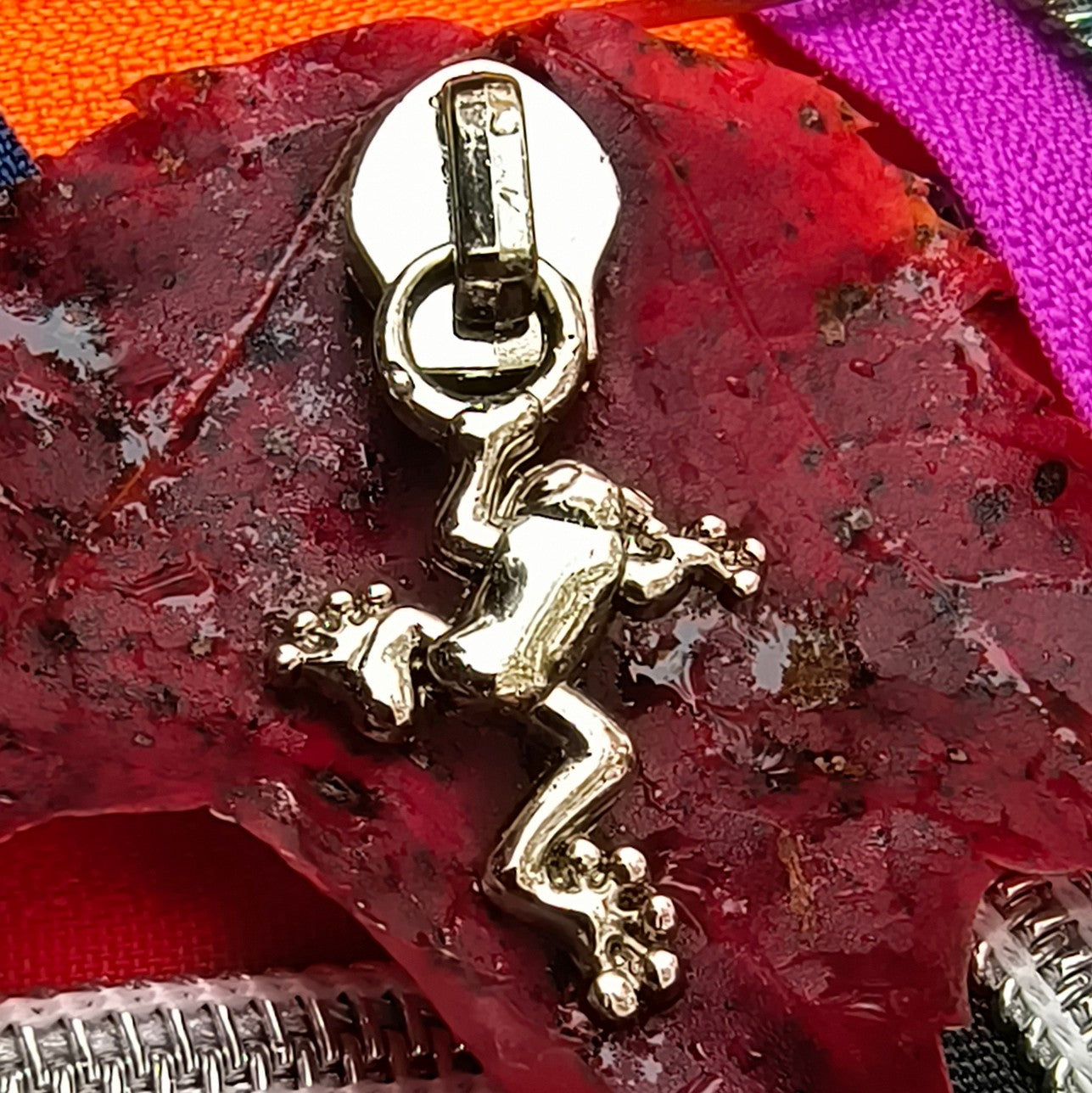 Frog Silver Zipper Pulls (Flat Back)