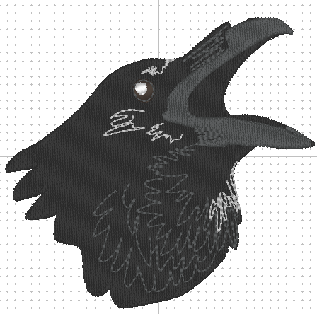 CROW HEAD -Embroidery File (Download)
