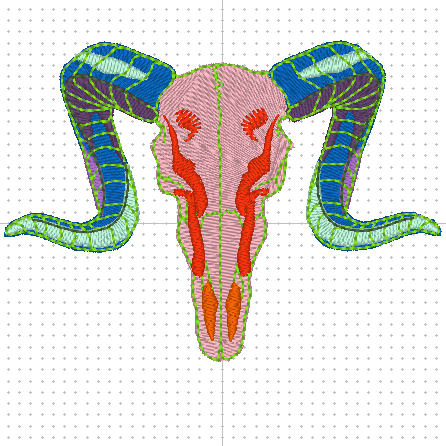RAM SKULL -Embroidery File (Download)