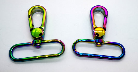 1.5" Rainbow Snap Swivel Hook set of 2