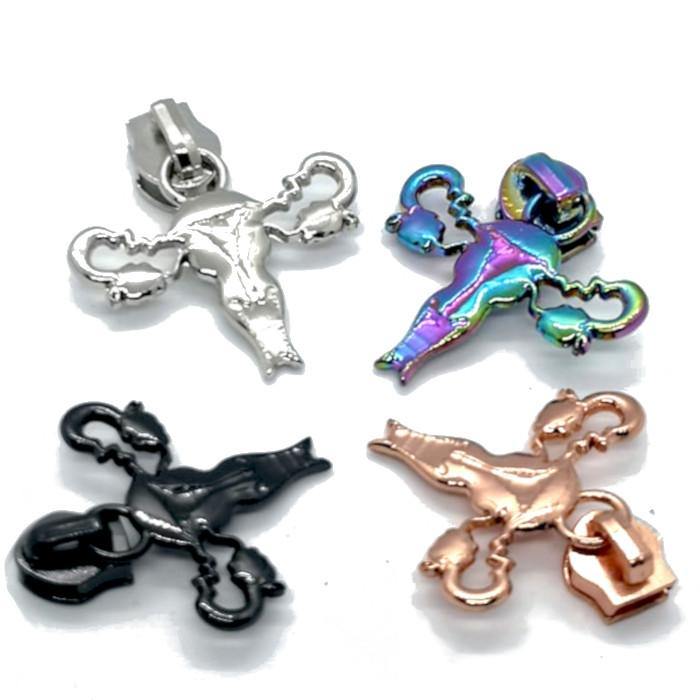 Rainbow Uterus zipper pull - RC.Threadcraft