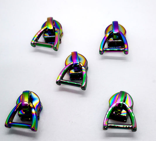 Rainbow Blank (D-RING) Zipper Pull set of 5