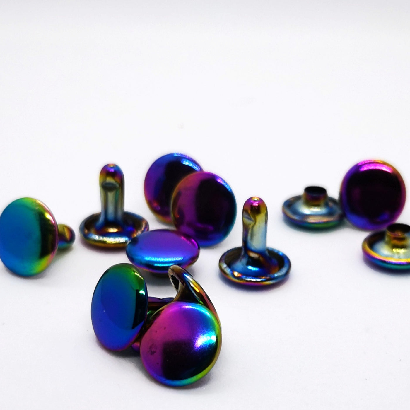 *RESTOCKED* 8 mm Double Capped Rivets Rainbow set of 10