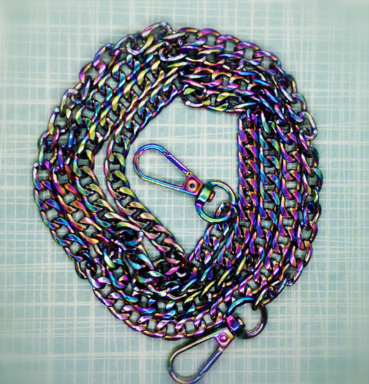 47" Rainbow purse chain with swivel hooks