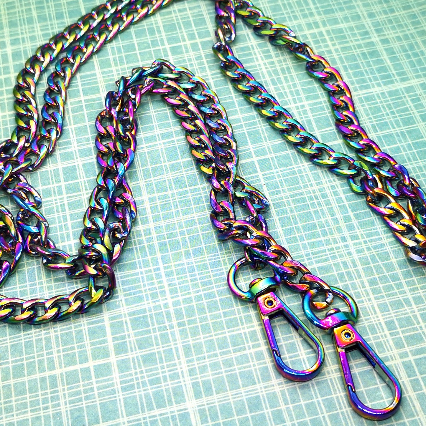 47" Rainbow purse chain with swivel hooks