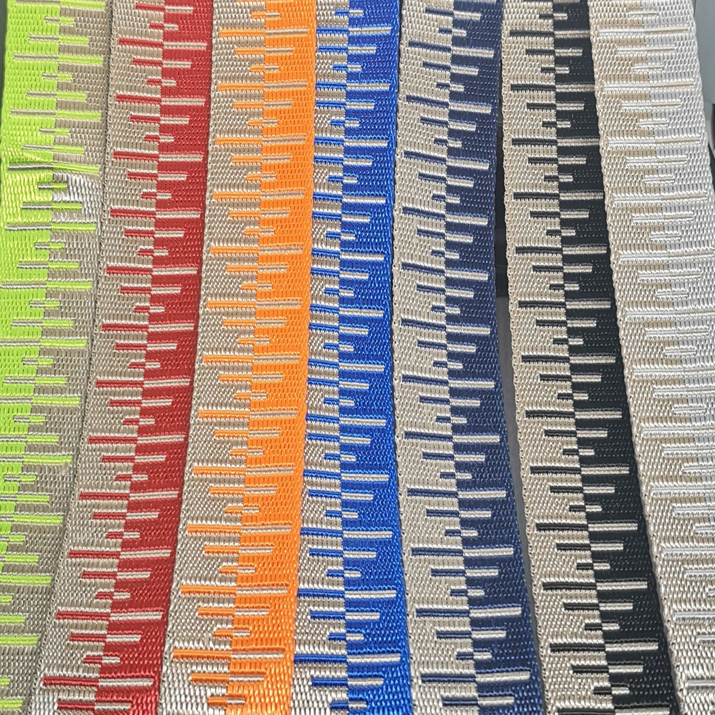 1" Wide Webbing - Two Tone- HI/LO Champagne Glitch with ORANGE