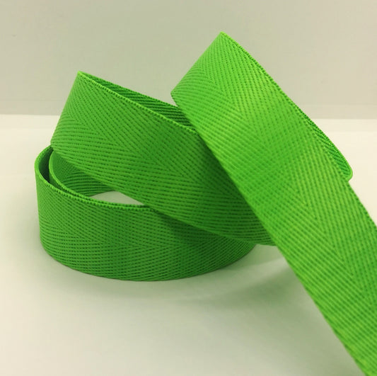 1" Wide Webbing - Solid Color - APPLE GREEN