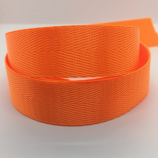 1" Wide Webbing - Solid Color - OUTRAGEOUS ORANGE