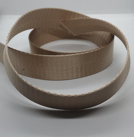 1" Wide Webbing - Solid Color - Champagne