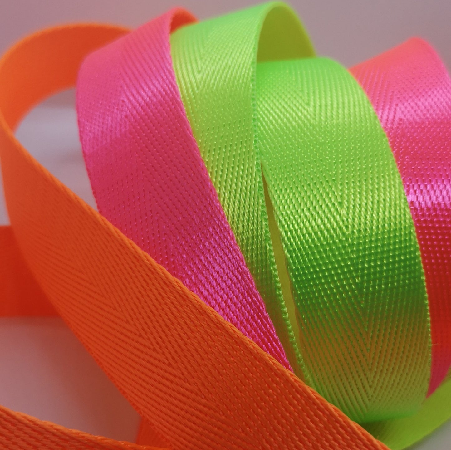 1" Wide Webbing - Solid Color - OUTRAGEOUS ORANGE