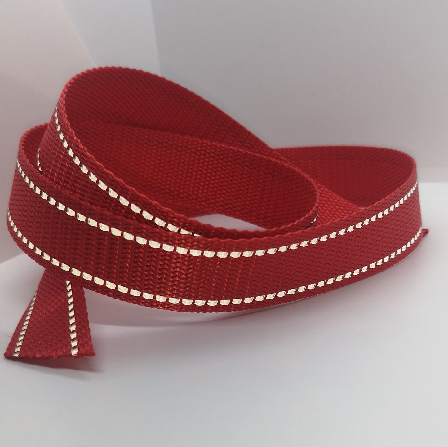 1" Wide Webbing - Solid Color with Reflective- RED