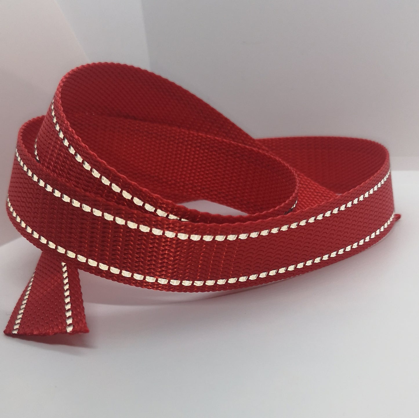 ***Last Chance*** 1" Wide Webbing - Solid Color with Reflective- RED