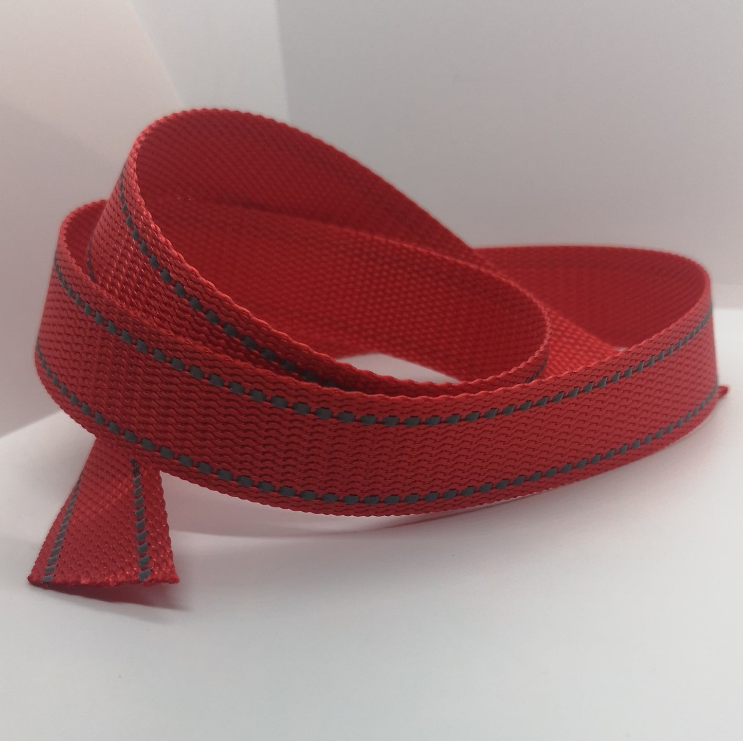 ***Last Chance*** 1" Wide Webbing - Solid Color with Reflective- RED