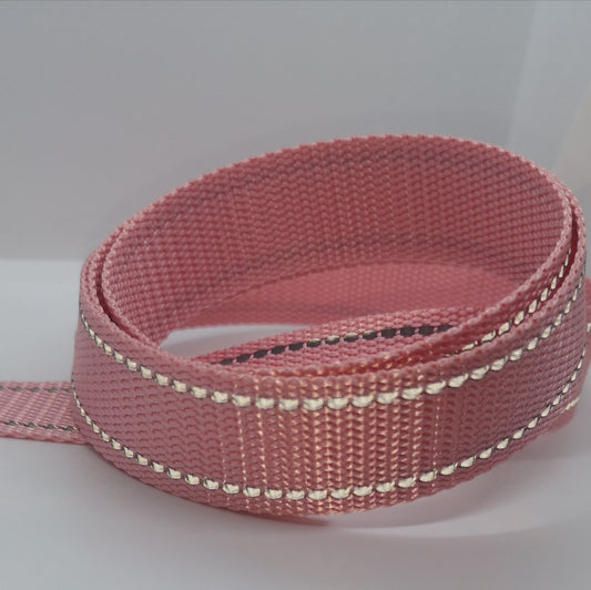 ***Last Chance*** 1" Wide Webbing - Solid Color with Reflective- PINK
