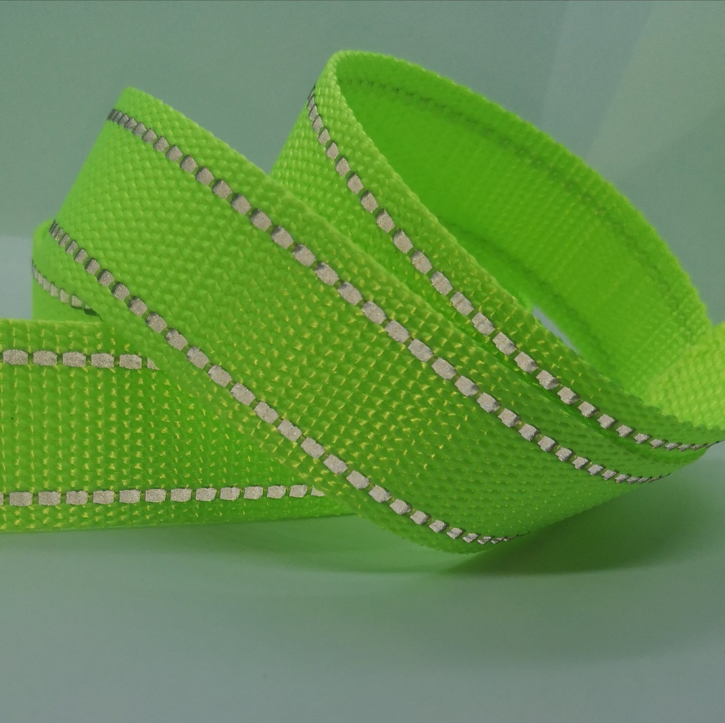 1" Wide Webbing - Solid Color with Reflective- LIME