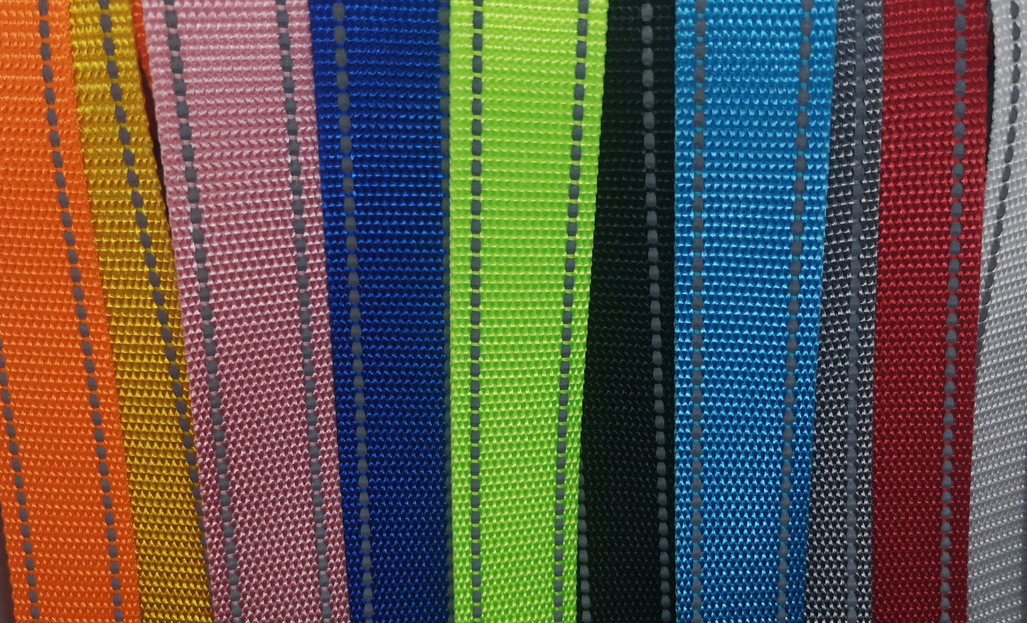 ***Last Chance*** 1" Wide Webbing - Solid Color with Reflective- LIME
