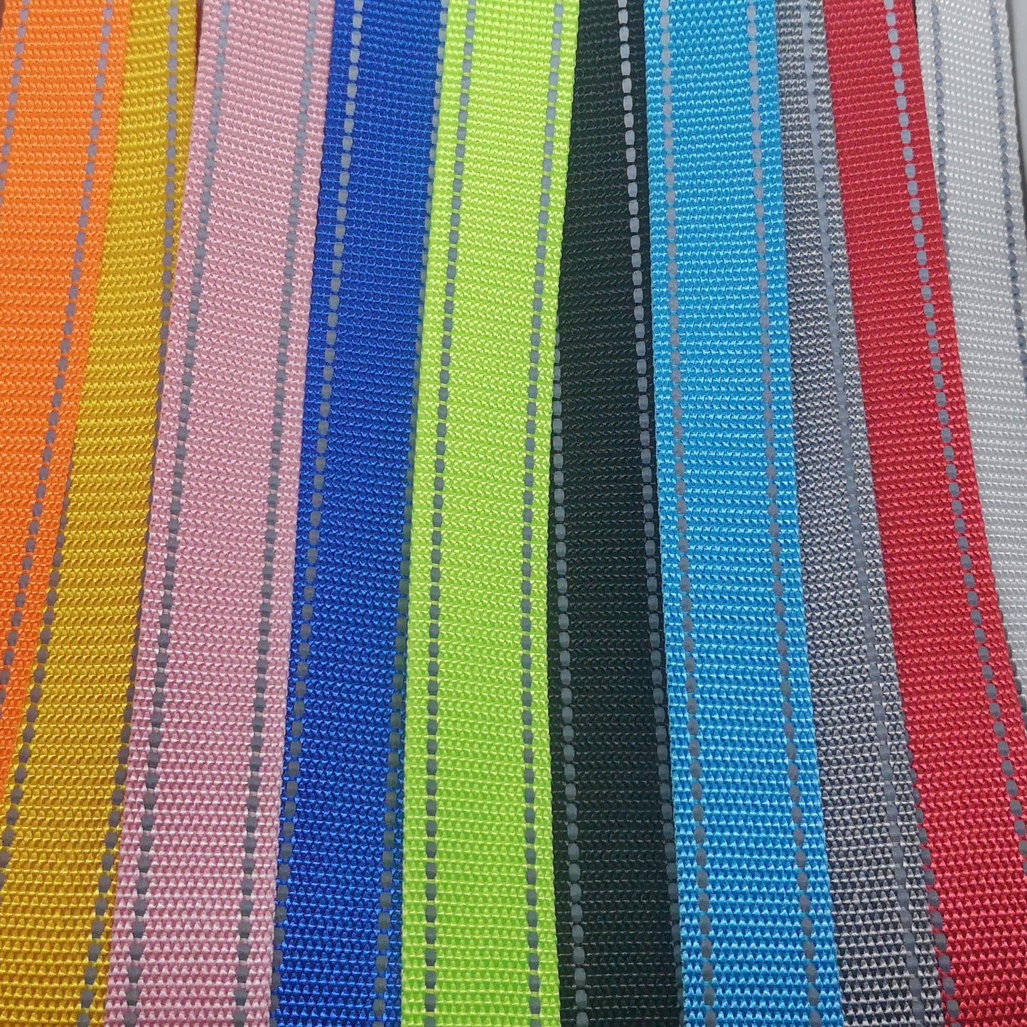 ***Last Chance*** 1" Wide Webbing - Solid Color with Reflective- PINK