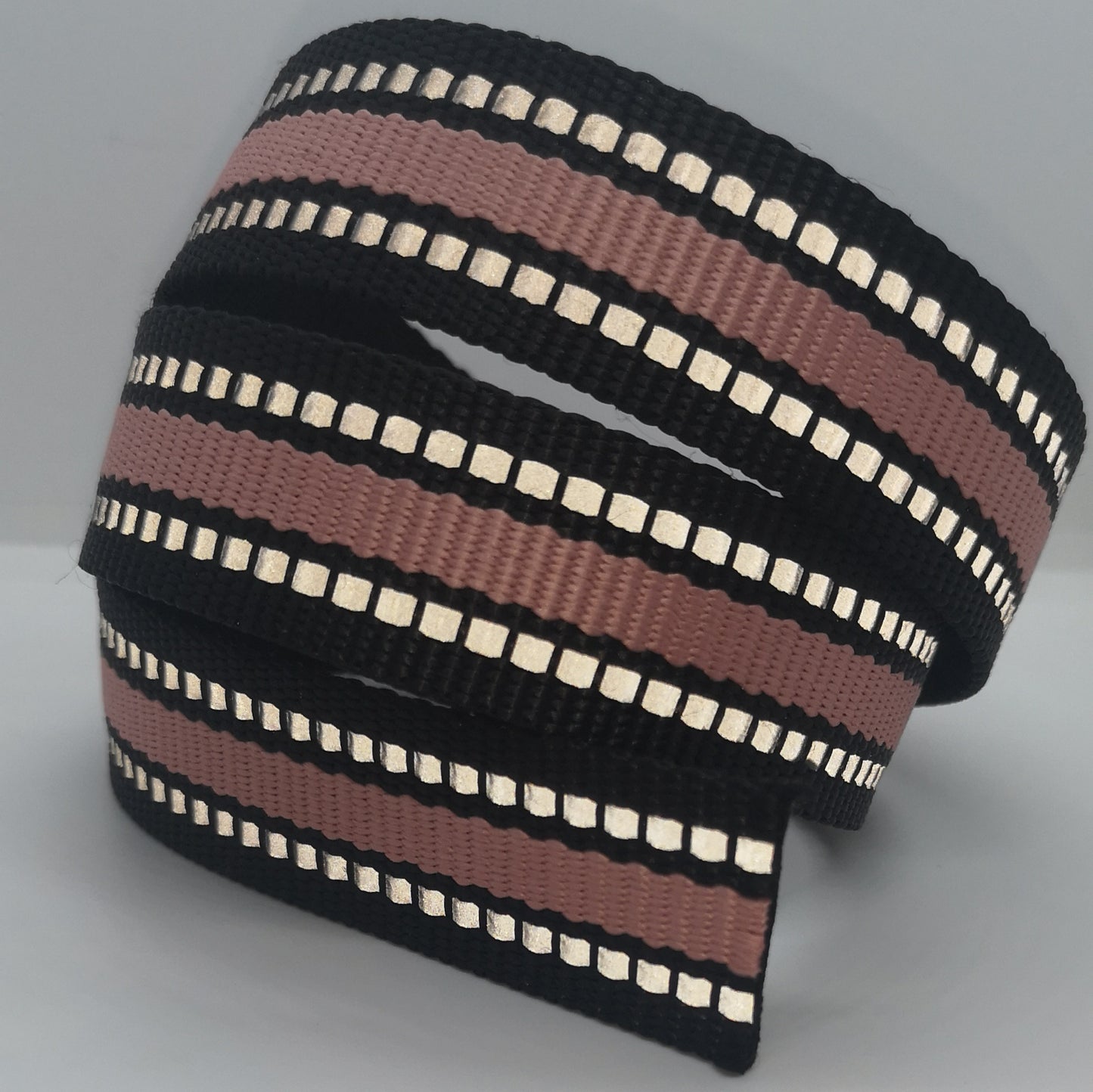 ***Last Chance*** 1" Wide Webbing - Two Tone with Reflective- PINK on BLACK