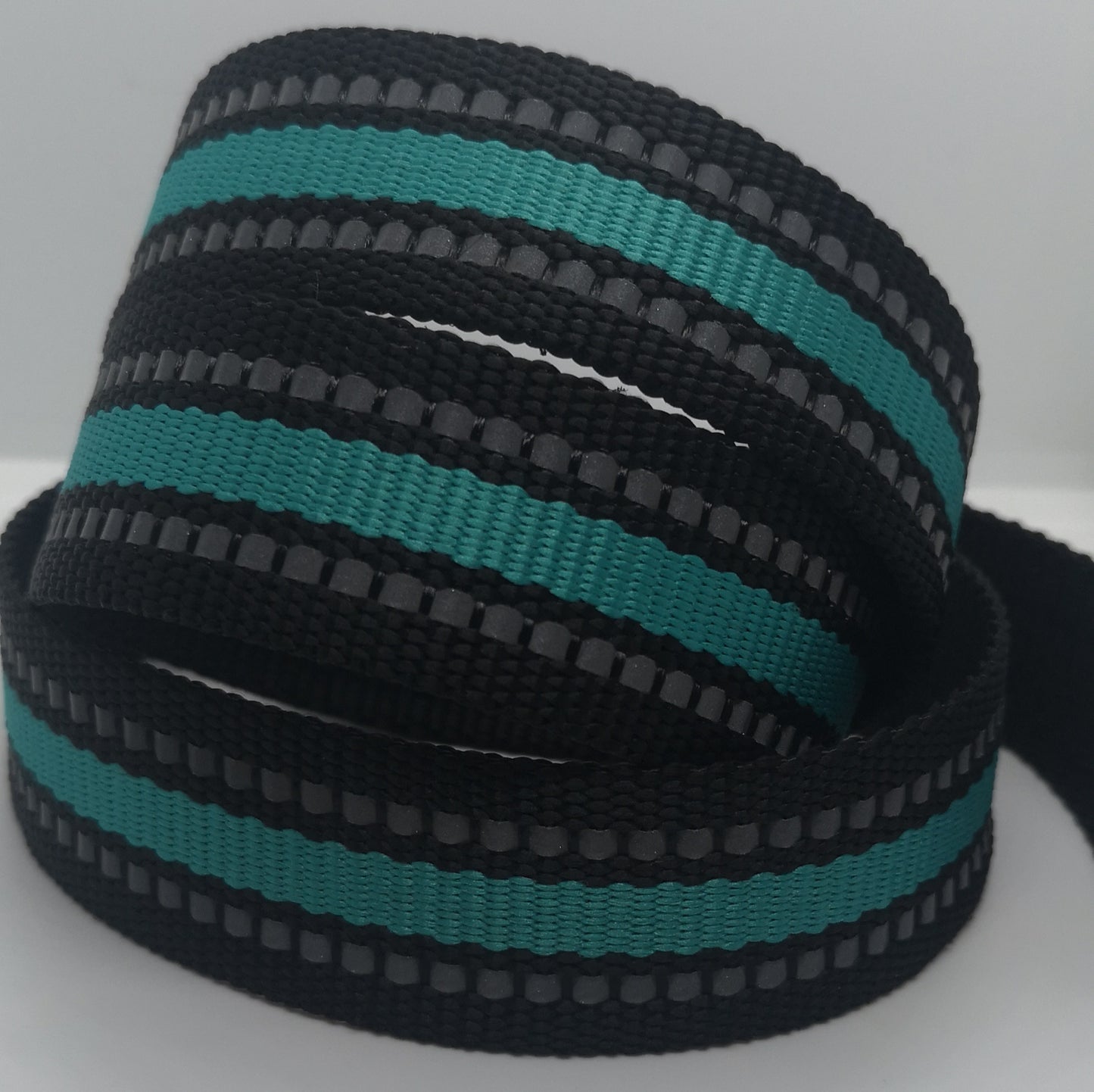 1" Wide Webbing - Two Tone with Reflective- BLUE on BLACK