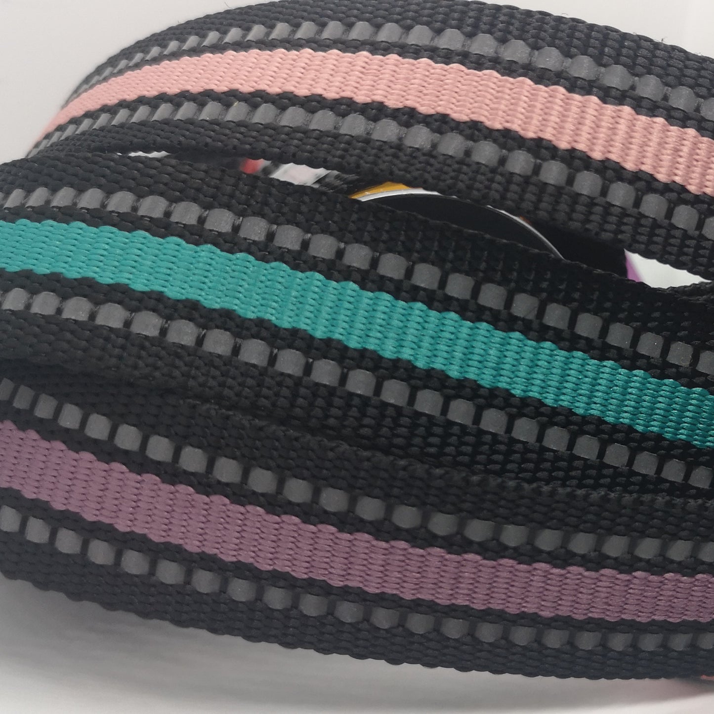 1" Wide Webbing - Two Tone with Reflective- PURPLE on BLACK