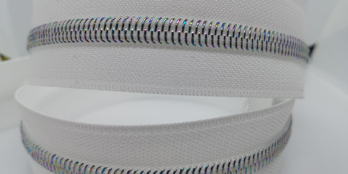 Light Galaxy on White Zipper Tape